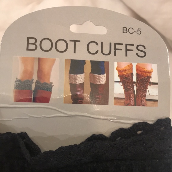 Black Boot Cuffs 1 Pair - Picture 2 of 4